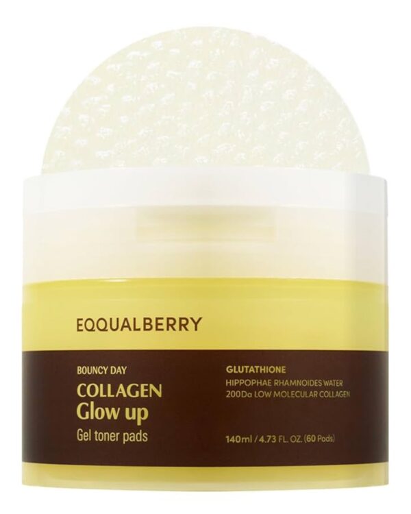 EQQUALBERRY Collagen Glow Up Gel Toner Pads 60 Pads